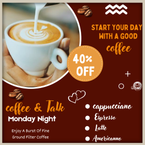 Brown Watercolor Photo Coffee Shop Instagram Post (1)